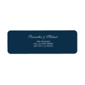 Étiquette d'adresse minimaliste marine (Devant)