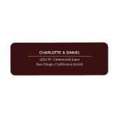 Étiquette d'adresse minimaliste marron chocolat él (Devant)