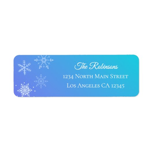 Étiquette d'adresse moderne de Noël violet bleu fl (Devant)