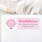 Étiquette d'adresse moderne Kawaii bébé rose pour (En situation)