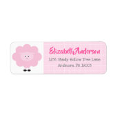 Étiquette d'adresse moderne Kawaii bébé rose pour (Devant)