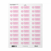 Étiquette d'adresse moderne Kawaii bébé rose pour (Feuille entière)