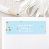 Étiquette d'adresse moderne points de confettis bl (En situation)