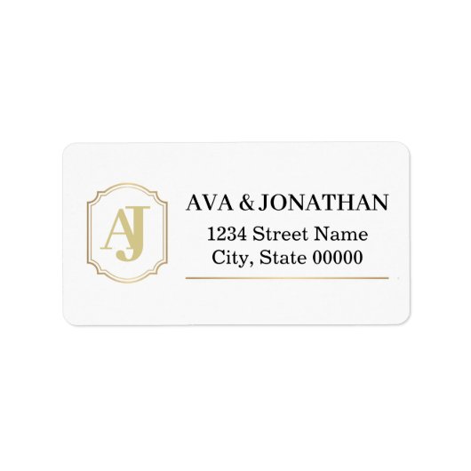 Étiquette d'adresse Monogramme Luxe Impériale (Devant)