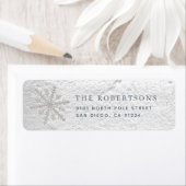 Étiquette d'adresse Neige Réelle et Flocon de Neig (En situation)