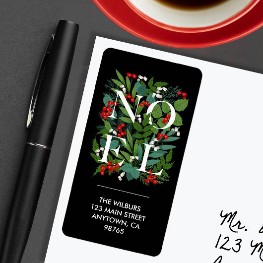 Étiquette d'adresse NOEL Berries Greenery