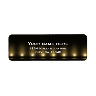 Étiquette d'adresse noire Hollywood Lights