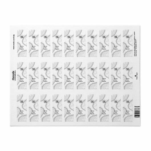 ÉTIQUETTE D'ADRESSE NOM SIMPLE GRIS (Feuille entière)
