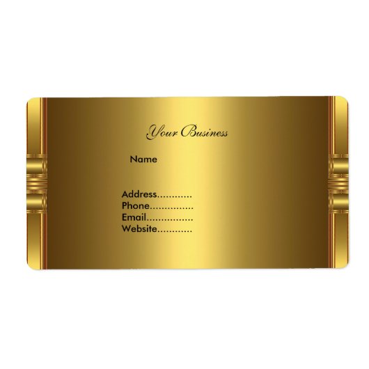 Étiquette d'adresse Or sur Or (Devant)