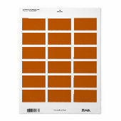 Étiquette d'adresse orange brûlé (Feuille entière)