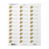 Étiquette d'adresse orange Citrine Mignonne (Feuille entière)