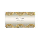 Étiquette d'adresse ornée dorée (Devant)