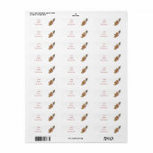 Étiquette d'adresse pain d'épices de Noël (Feuille entière)