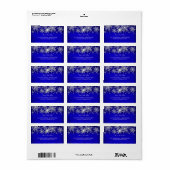 Étiquette d'adresse perle de cristal bleu flocon d (Feuille entière)