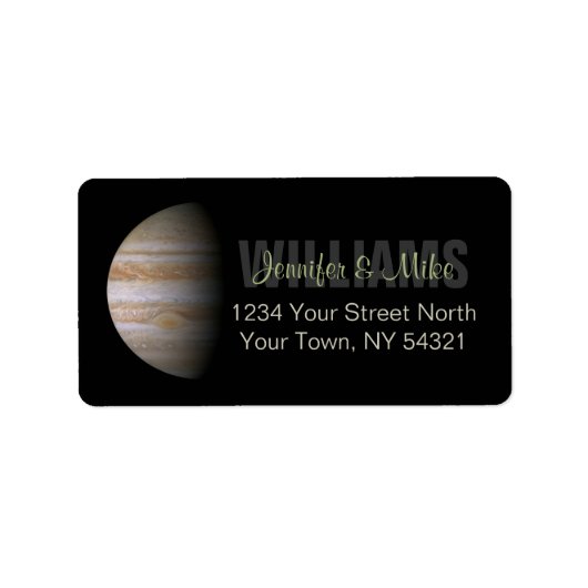 Étiquette d'adresse personnalisée avec Jupiter (Devant)