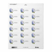 Étiquette d'adresse postale Hydrangea (Feuille entière)