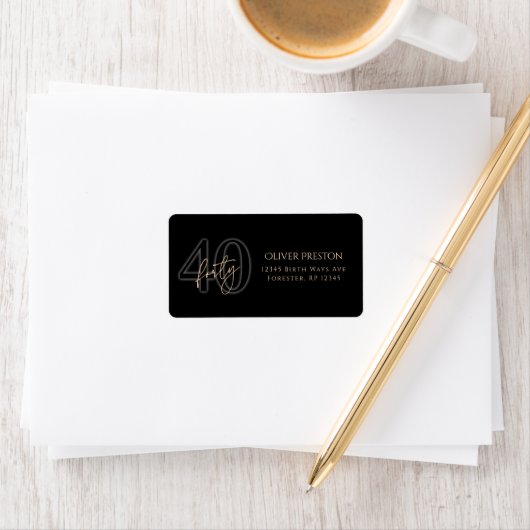 Étiquette d'adresse pour 40e anniversaire de Black (En situation)