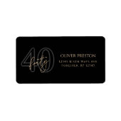 Étiquette d'adresse pour 40e anniversaire de Black (Devant)
