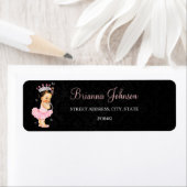 Étiquette d'adresse pour Baby Shower Princesse (En situation)