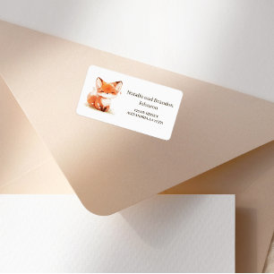 Étiquette d'adresse pour Baby Shower Renard Mignon