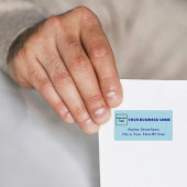 Étiquette d'adresse professionnelle bleu monochrom