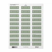 Étiquette d'adresse Rameau d'Olive Vert Sauge (Feuille entière)