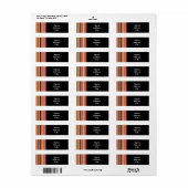 Étiquette d'adresse rayée Halloween (Feuille entière)