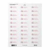 Étiquette d'adresse Red White Due (Feuille entière)