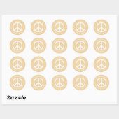 Étiquette d'adresse rétro jaune Peace Sign (Feuille)