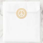 Étiquette d'adresse rétro jaune Peace Sign (Sac)