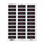 Étiquette d'adresse rétro-modern simple rose et no (Feuille entière)