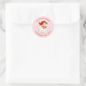 Étiquette d'adresse rétro santa rose (Sac)