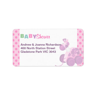 Étiquette d'adresse Rose à pois & Jouet