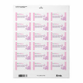Étiquette d'adresse Rose à pois & Jouet (Feuille entière)