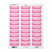 Étiquette d'adresse rose avec bannière décorative (Feuille entière)
