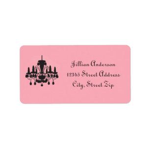 Étiquette d'adresse Rose Lustre