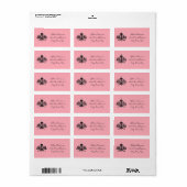 Étiquette d'adresse Rose Lustre (Feuille entière)