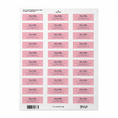 Étiquette d'adresse rose tendre mignonne (Feuille entière)