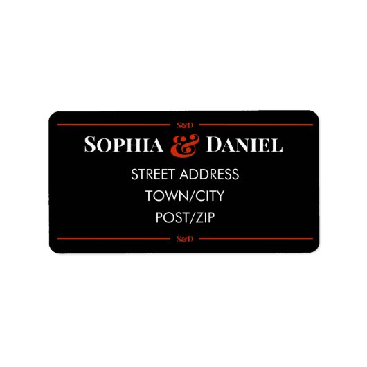 Étiquette d'adresse RSVP de mariage éditable minim (Devant)