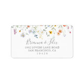 Étiquette d'adresse RSVP pour mariage floral multi (Devant)
