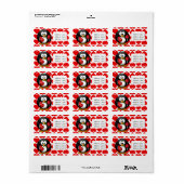 Étiquette d'adresse Saint Valentin Manchot Mignon (Feuille entière)