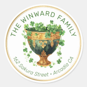 Étiquette d'adresse St. Patrick's Bowl & Shamrocks