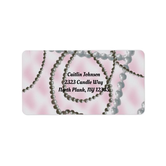 Étiquette d'adresse Strands of Pearls Rose (Devant)