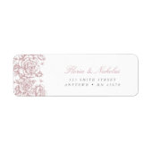 Étiquette d'adresse Toile Rose Chinoiserie Chic (Devant)