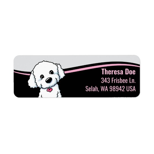 Étiquette d'adresse Vague Bichon Frisé (Devant)