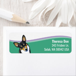 Étiquette d'adresse Vague Chien Corgi