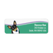 Étiquette d'adresse Vague Chien Corgi (Devant)