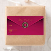 Étiquette d'adresse velours rose bijou (En situation)