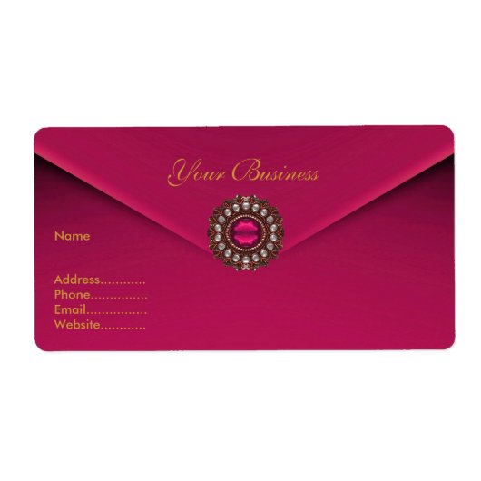 Étiquette d'adresse velours rose bijou (Devant)