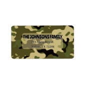 Étiquette d'adresse Vert Camo, Marron, Beige, Noir (Devant)